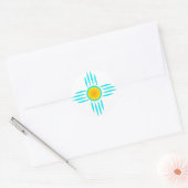 Sticker Rond Dieu Soleil Turquoise (Enveloppe)