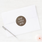 Sticker Rond Dieu t'aime Parties scintillant Texte personnalisé (Enveloppe)