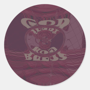 Sticker Rond Dieu vous bénisse Giraffes Art Imprimer/Design