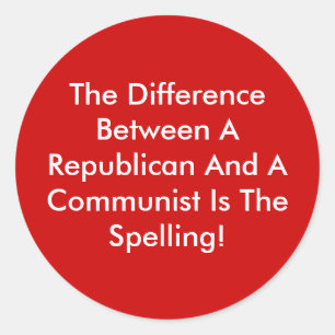 Sticker Rond Différence Entre Un Républicain Et Un Communiste