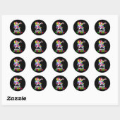 Sticker Rond Différences d'acceptation Dabbing Unicorn Autism A (Feuille)