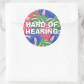 Sticker Rond Difficile à entendre Feuilles tropicaux rose bleu (Sac)