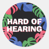 Sticker Rond Difficile d'entendre des Feuilles de palmiers trop (Devant)