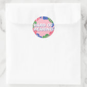 Sticker Rond Difficile d'entendre des Feuilles féministes roses (Sac)