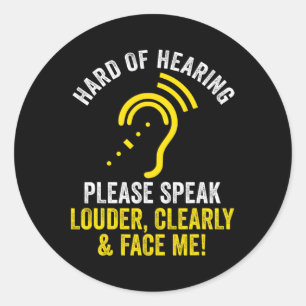 Sticker Rond Difficile d'oreille ASL Audience Défenseurs Sourds