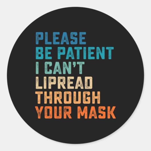 Sticker Rond Difficile d'oreille ASL Signal Auditif Handicapé S (Devant)