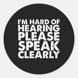 Sticker Rond Difficile d'oreille sourde déficient auditif ASL S