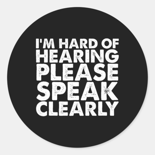Sticker Rond Difficile d'oreille sourde déficient auditif ASL S (Devant)