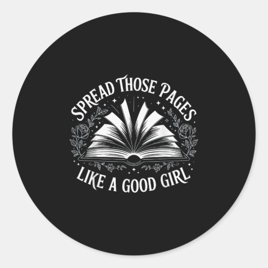 Sticker Rond Diffuser Ces Pages Comme Une Bonne Fille (Devant)