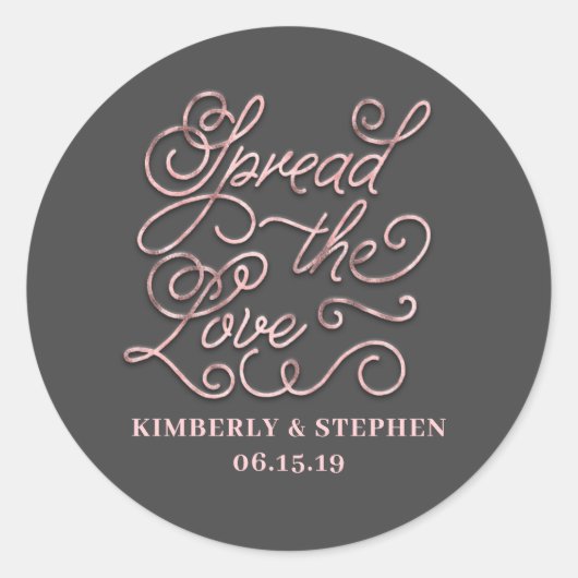 Sticker Rond Diffuser La Faveur Du Mariage D'Amour (Devant)