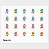 Sticker Rond Diffuser l'amour et la diversité avec notre "L'amo (Feuille)