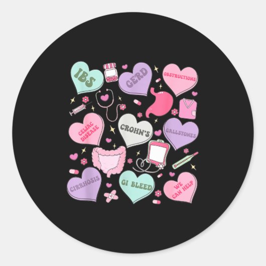 Sticker Rond Digestive Divas Gastroenterology Nurse Valentine E (Devant)