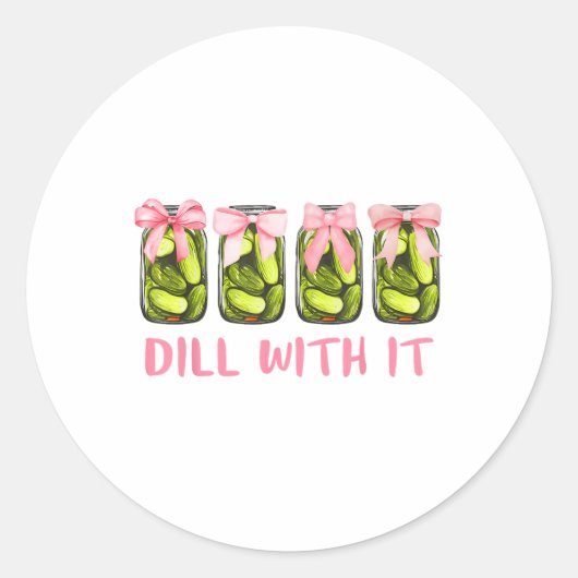 Sticker Rond Dill Avec Elle Canne Pickle Coquette Bows Femme Gi (Devant)