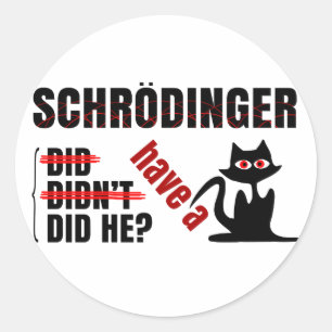 Sticker Rond Dillema de Schrodinger