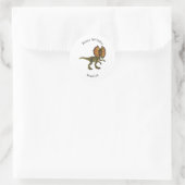 Sticker Rond Dilophosaurus dessin animé (Sac)