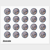 Sticker Rond Dilute Calico Chats Bouddles Chats Maine Coon (Feuille)