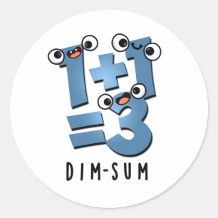 Sticker Rond Dim Sum Funny Mathématiques jeu alimentaire