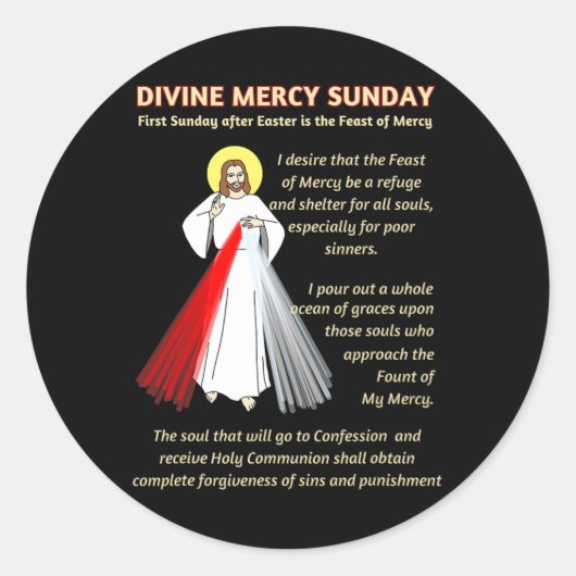 Sticker Rond Dimanche de la Miséricorde Divine Premier dimanche (Devant)