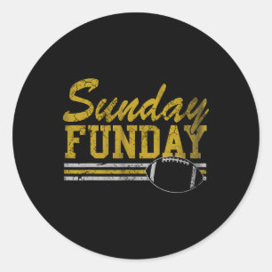 Sticker Rond Dimanche Fun journée de football Fan Hommes Femmes