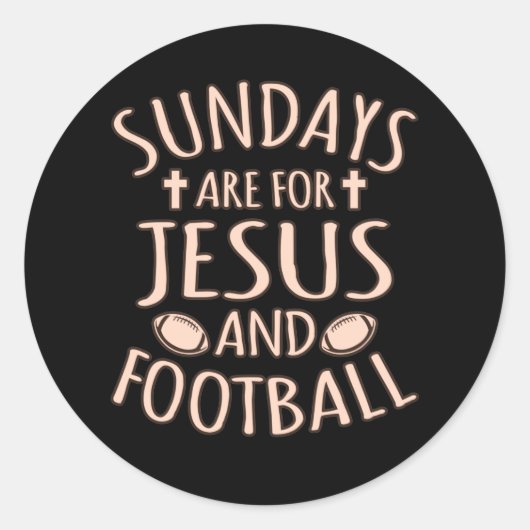 Sticker Rond Dimanche Pour Jésus Et Jeu D'Entraîneurs De Joueur (Devant)