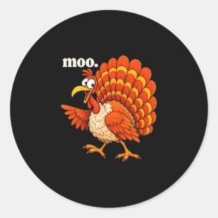 Sticker Rond Dinde à l'humeur drôle humour de thanksgiving auto