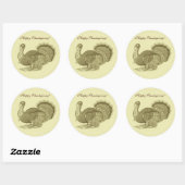 Sticker Rond dinde d'action de grâces classique victorienne (Feuille)