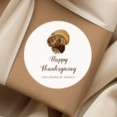 Sticker Rond Dinde de collection Joyeux Thanksgiving