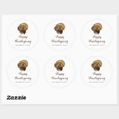 Sticker Rond Dinde de collection Joyeux Thanksgiving (Feuille)
