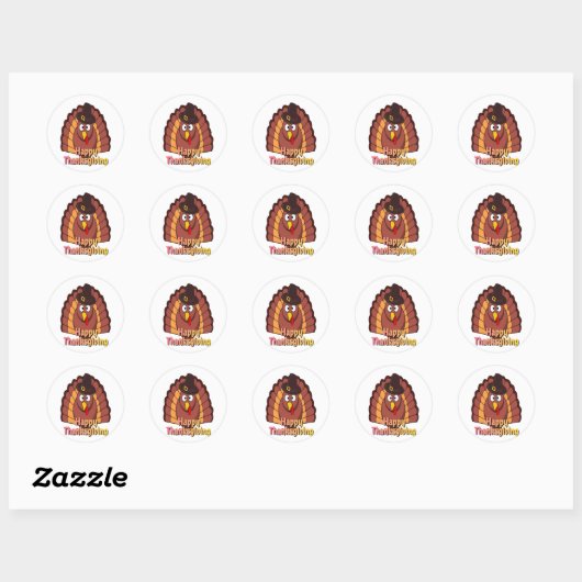 Sticker Rond Dinde de pèlerin (Feuille)
