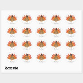 Sticker Rond Dinde de Thanksgiving (Feuille)