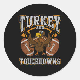 Sticker Rond Dinde de Thanksgiving et touchés de football homme