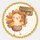 Sticker Rond Dinde de Thanksgiving joyeuse (Devant)