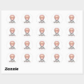 Sticker Rond Dinde de Thanksgiving mignonne (Feuille)