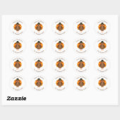 Sticker Rond Dinde de Thanksgiving mignonne | Sceau d'enveloppe (Feuille)