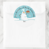Sticker Rond Dinde du chef Snowman de la cuisine de la nourritu (Sac)