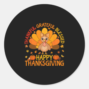 Sticker Rond Dindeur Grateful Bénie Femmes de dinde Heureux Mer
