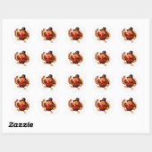 Sticker Rond Dindon dansant (Feuille)