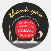 Sticker Rond Dîner d'anniversaire Hibachi Merci de fête Hibachi (Devant)