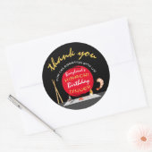 Sticker Rond Dîner d'anniversaire Hibachi Merci de fête Hibachi (Enveloppe)