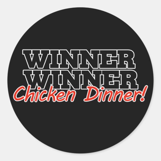 Sticker Rond Dîner de poulet gagnant (Devant)