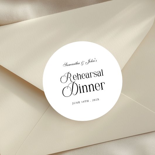 Sticker Rond Dîner de répétition chic moderne