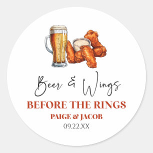 Sticker Rond Dîner de répétition de Beer and Wings Before The R