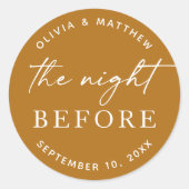 Sticker Rond Dîner de répétition de la moutarde | Nuit avant la (Devant)