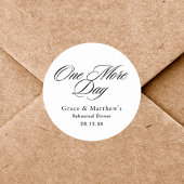 Sticker Rond Dîner de répétition de la veille Mariage Noir et B