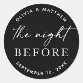 Sticker Rond Dîner de répétition noire | Nuit avant élégance (Devant)