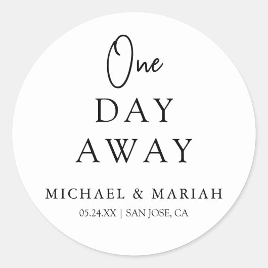 Sticker Rond Dîner de répétition simple élégant à un jour de là (Devant)