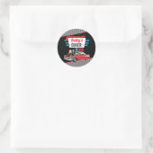 Sticker Rond Diner rétro 1950 Black & Red Sock Hop (Sac)