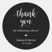 Sticker Rond Dîner Rustique moderne Mariage Merci Cadeaux (Devant)