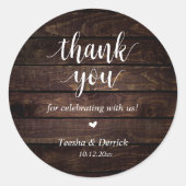 Sticker Rond Dîner Rustique moderne Mariage Merci Cadeaux (Devant)