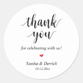 Sticker Rond Dîner Rustique moderne Mariage Merci Cadeaux (Devant)